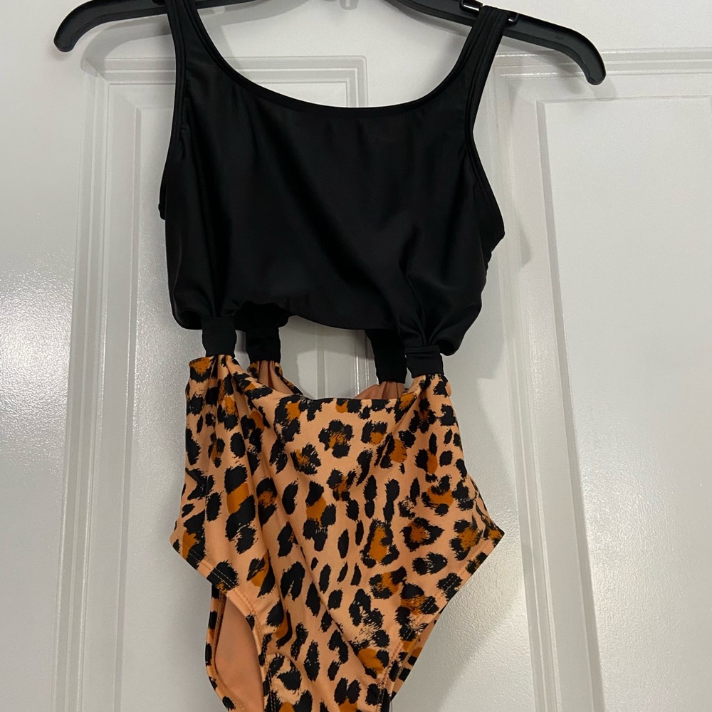 art class Black and Leopard Kids Swim One Piece